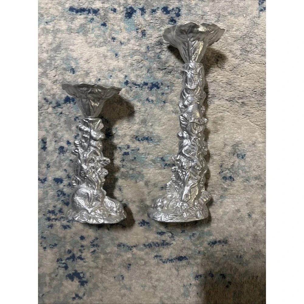 Lot Of  19 Pc Vintage Arthur Court Bunny Rabbits Aluminum Various Items Amazing